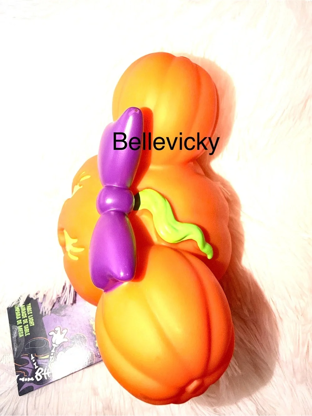 Disney Minnie Mouse Halloween Pumpkin Table Light with Purple Bow - 🎃